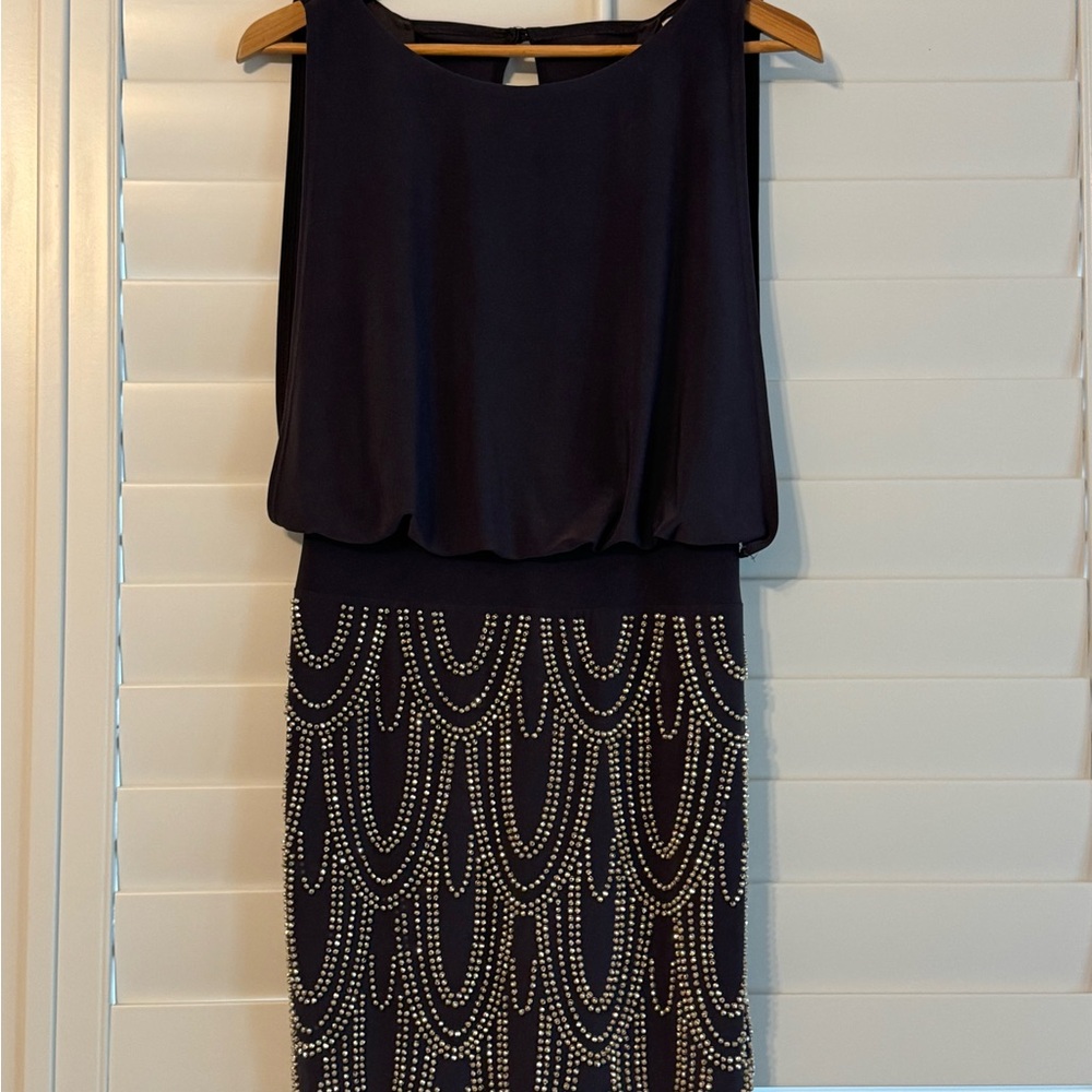 Cache Gray and Silver Mini Dress